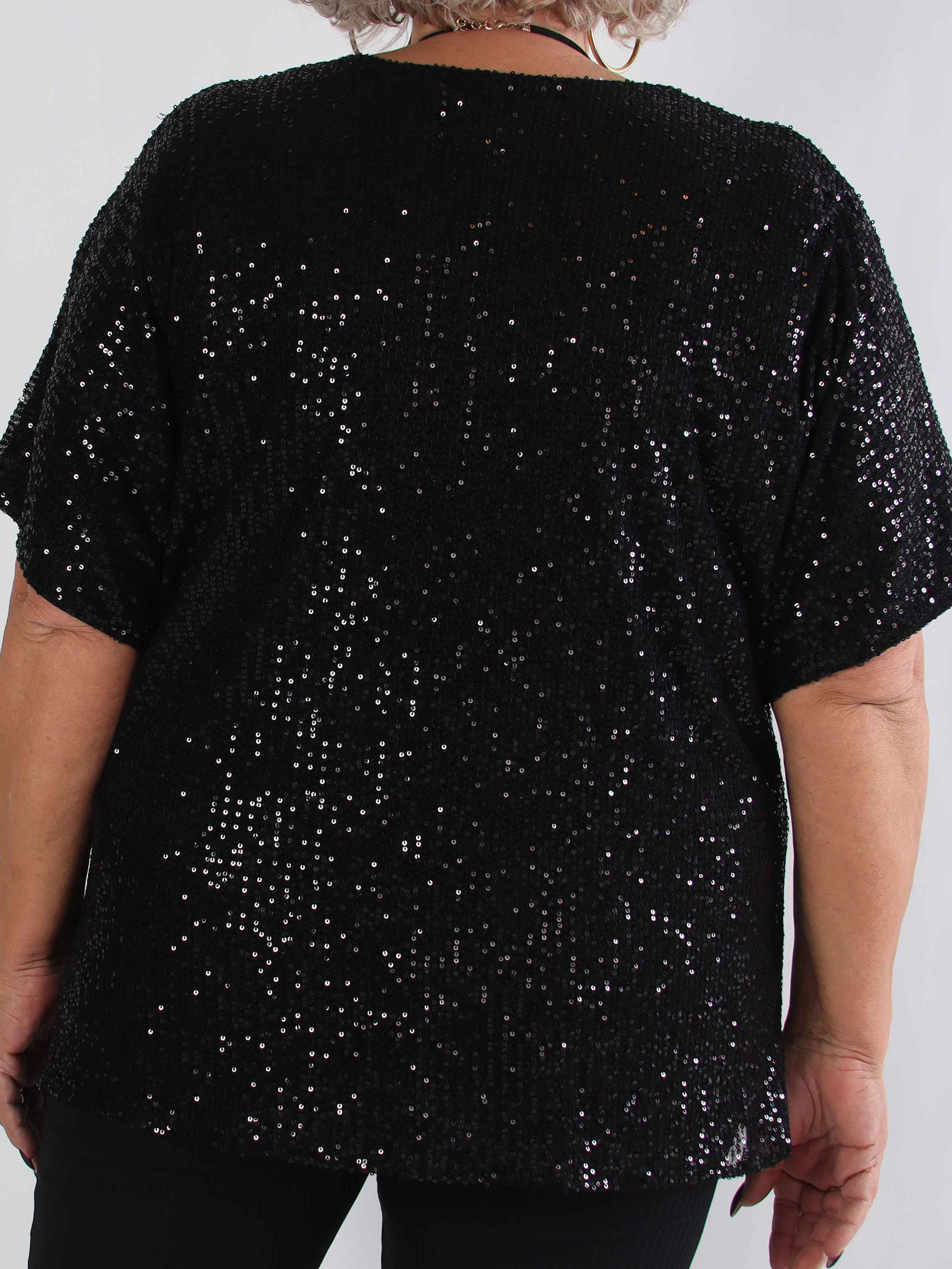 Evandie - Sød glitrende plus size tunika med pailletter